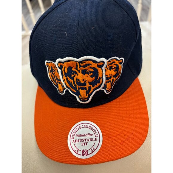 Mitchell & Ness Chicago Bears Adjustable Fit Snapback Hat Navy/Orange - Picture 1 of 16